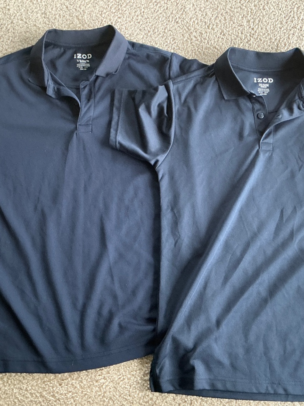 2 IZOD Boys Large Navy Blue Polo Shirts | School Uniform Lot